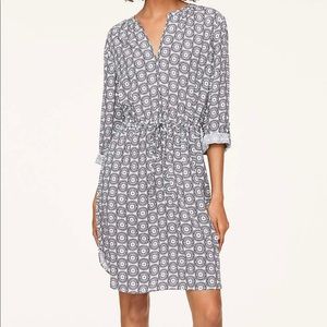 Medallion Drawstring Shirtdress